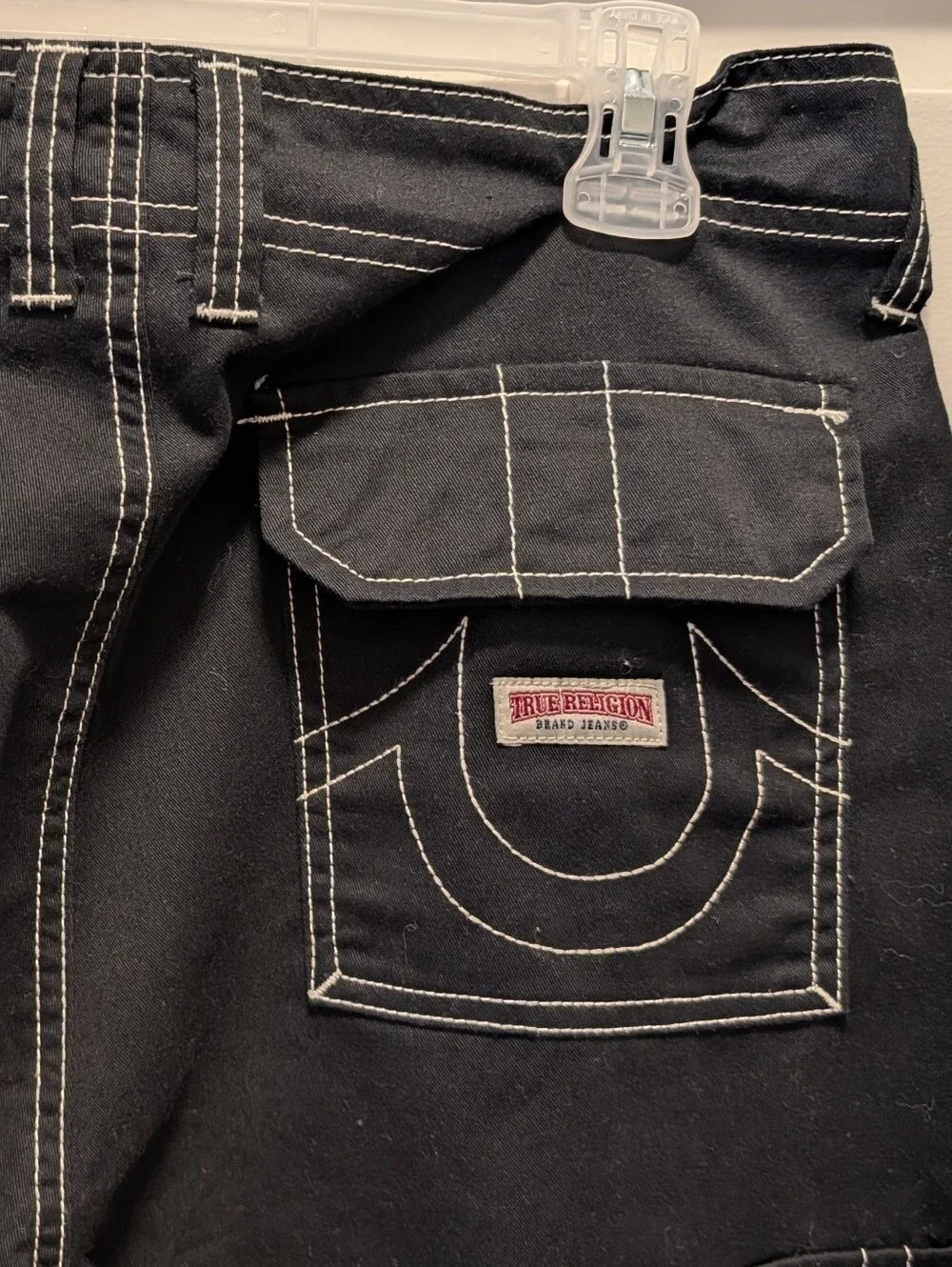 True Religion Cargo Pants, Mens Size 30 X 31, Contrast Stitching
